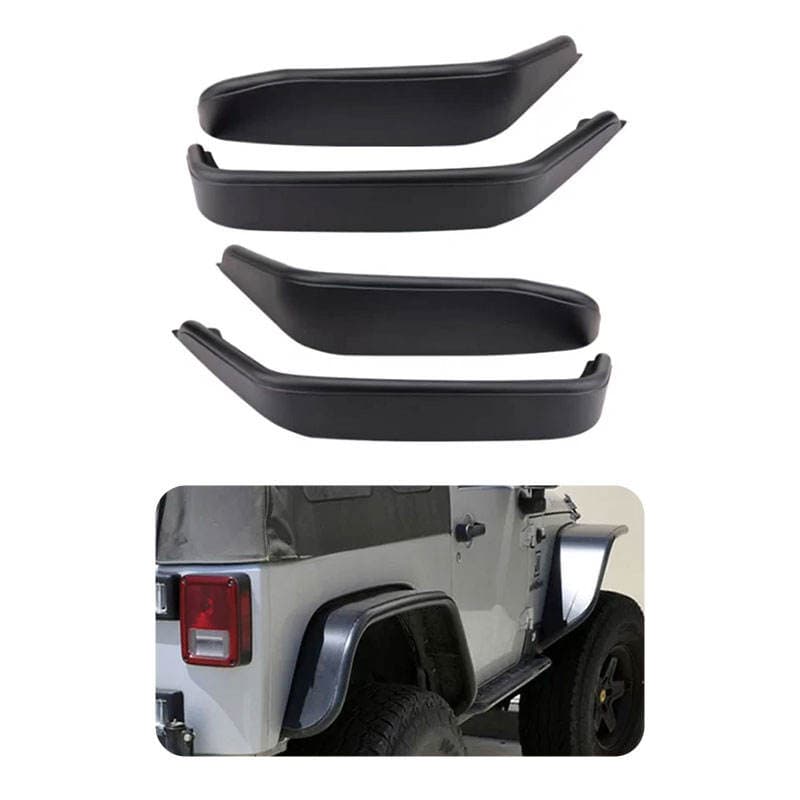 off-Road Black Aluminum Alloy Fender Flares for Jeep Wrangler Jk 07-24