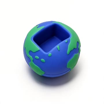 Stress Relief PU Foam Globe Ball with Convenient Phone Holder