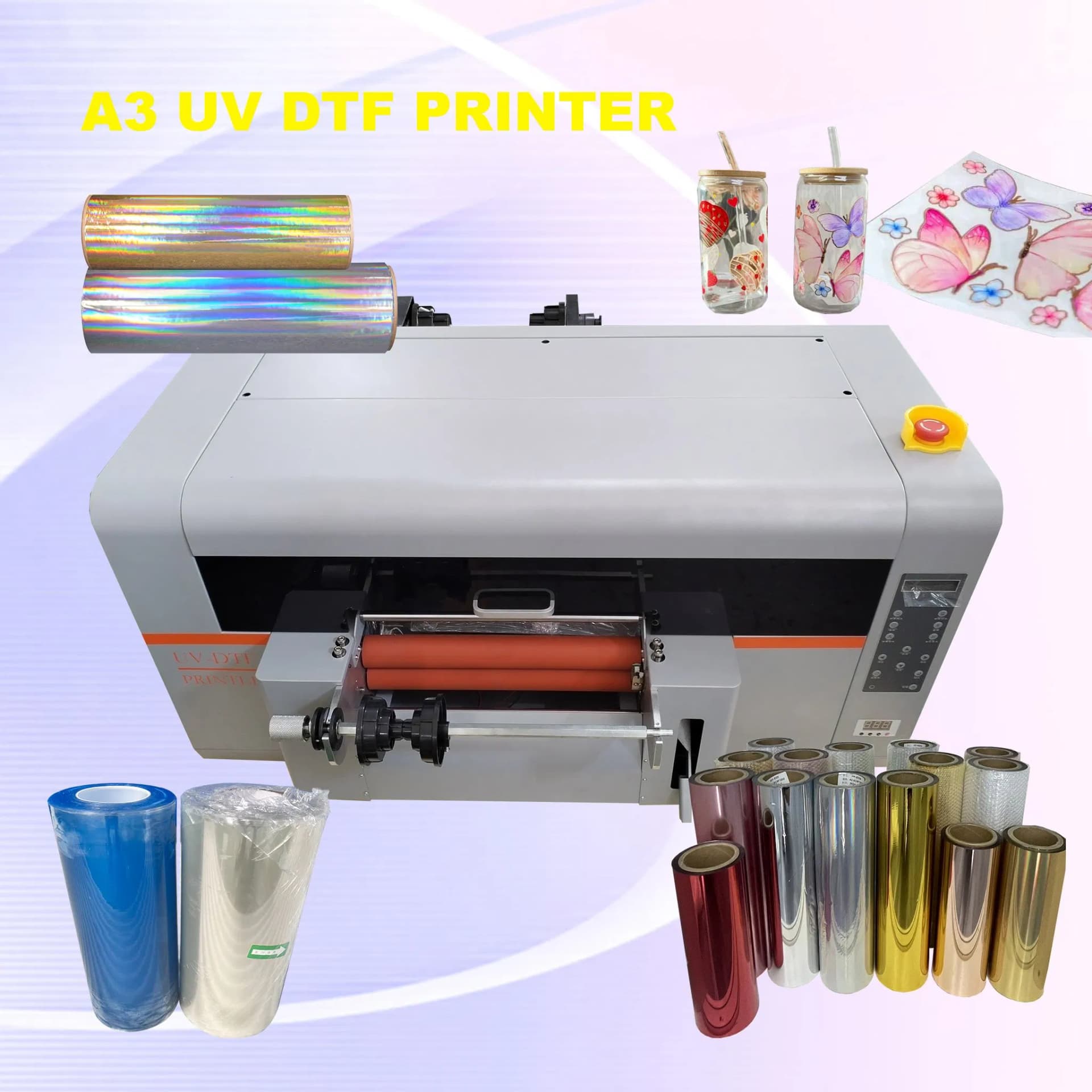 Double Sided UV Dtf UV-Printer Varnish UV Dtf Printer Printing Machine with Foil Commercial Use Glass Bottle