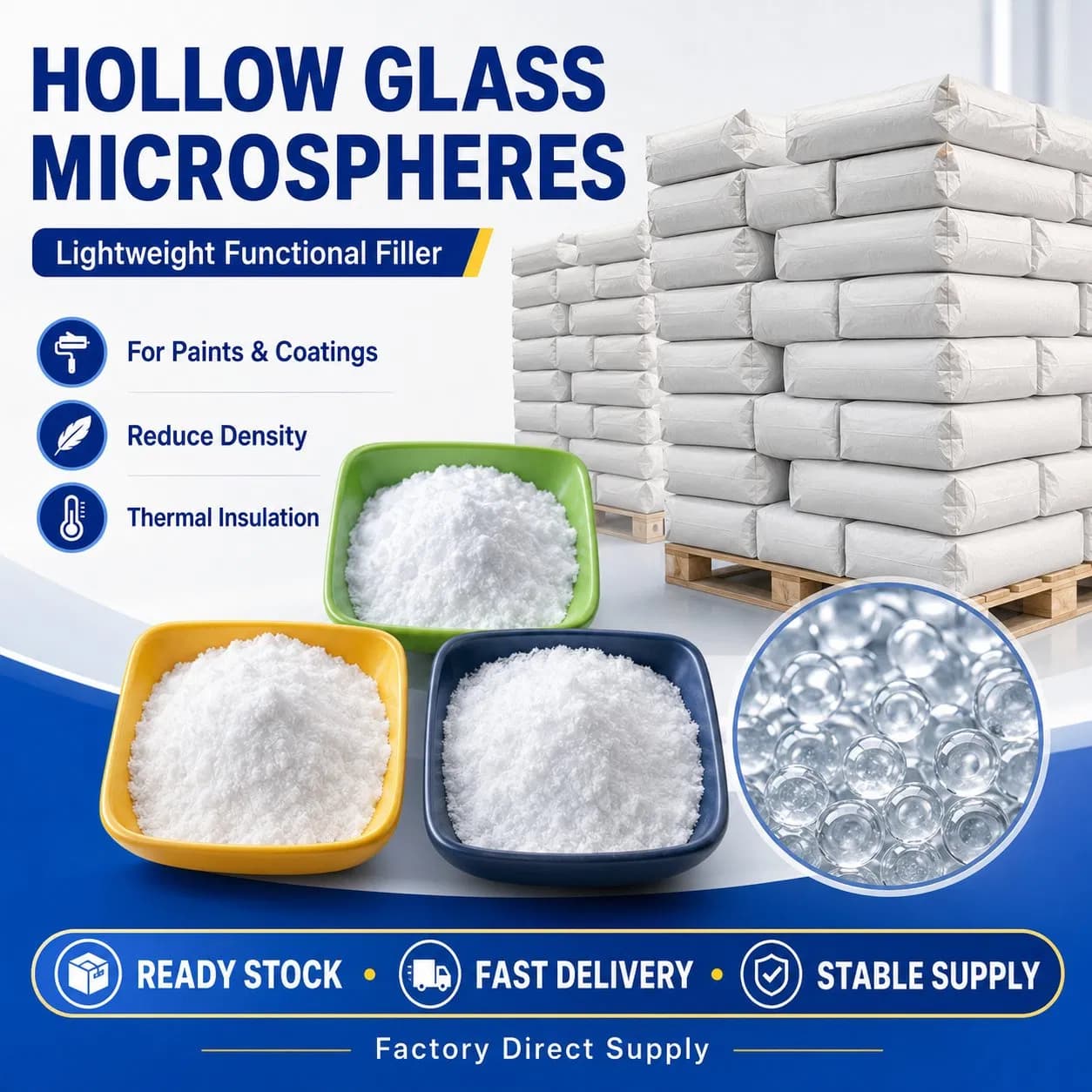 Lightweight Hollow Glass Microbeads for Auto Body Adhesives Viscosity Reduction, Thermal/Sound Insulation & Enhanced Stability