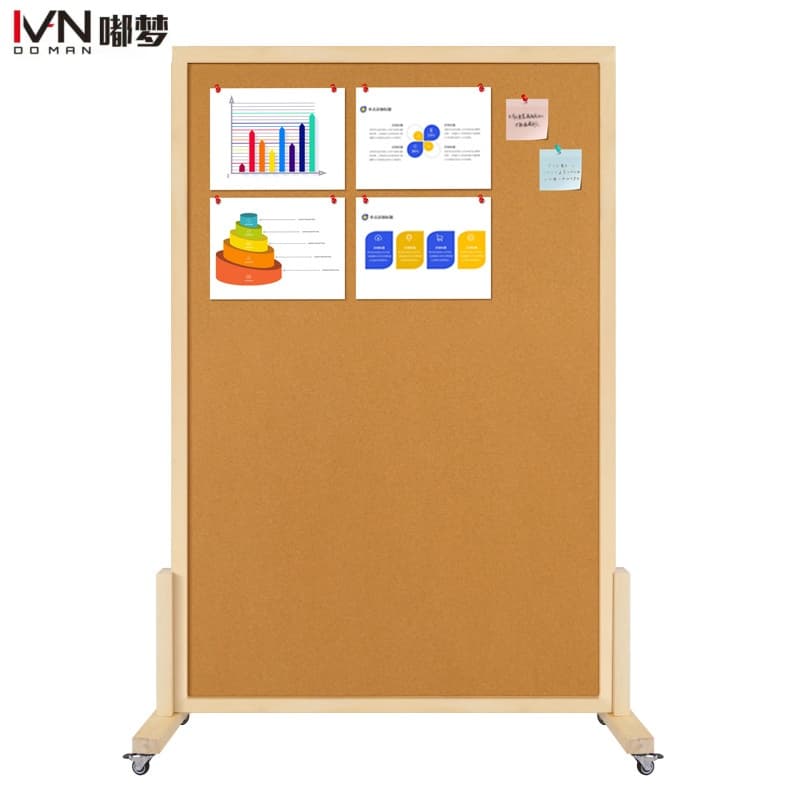 Simple Wooden Style Large-Capacity Nailed Board Cork Message Board for Office Use