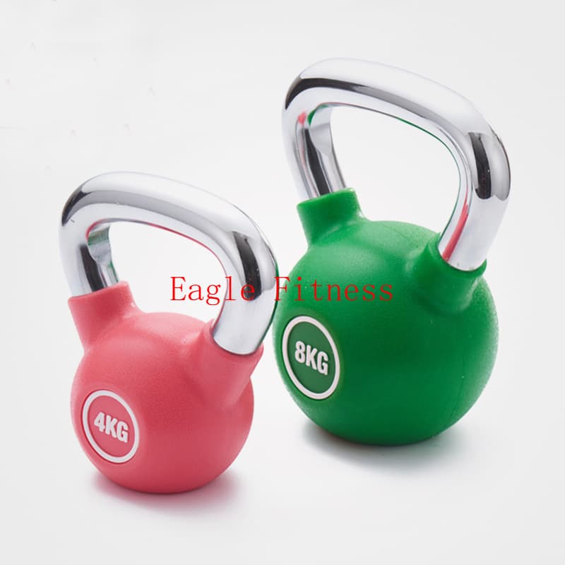 Custom Logo PU Coated Chrome Handle Kettlebells Gym Kettle Bell Weights Competition Kettlebell
