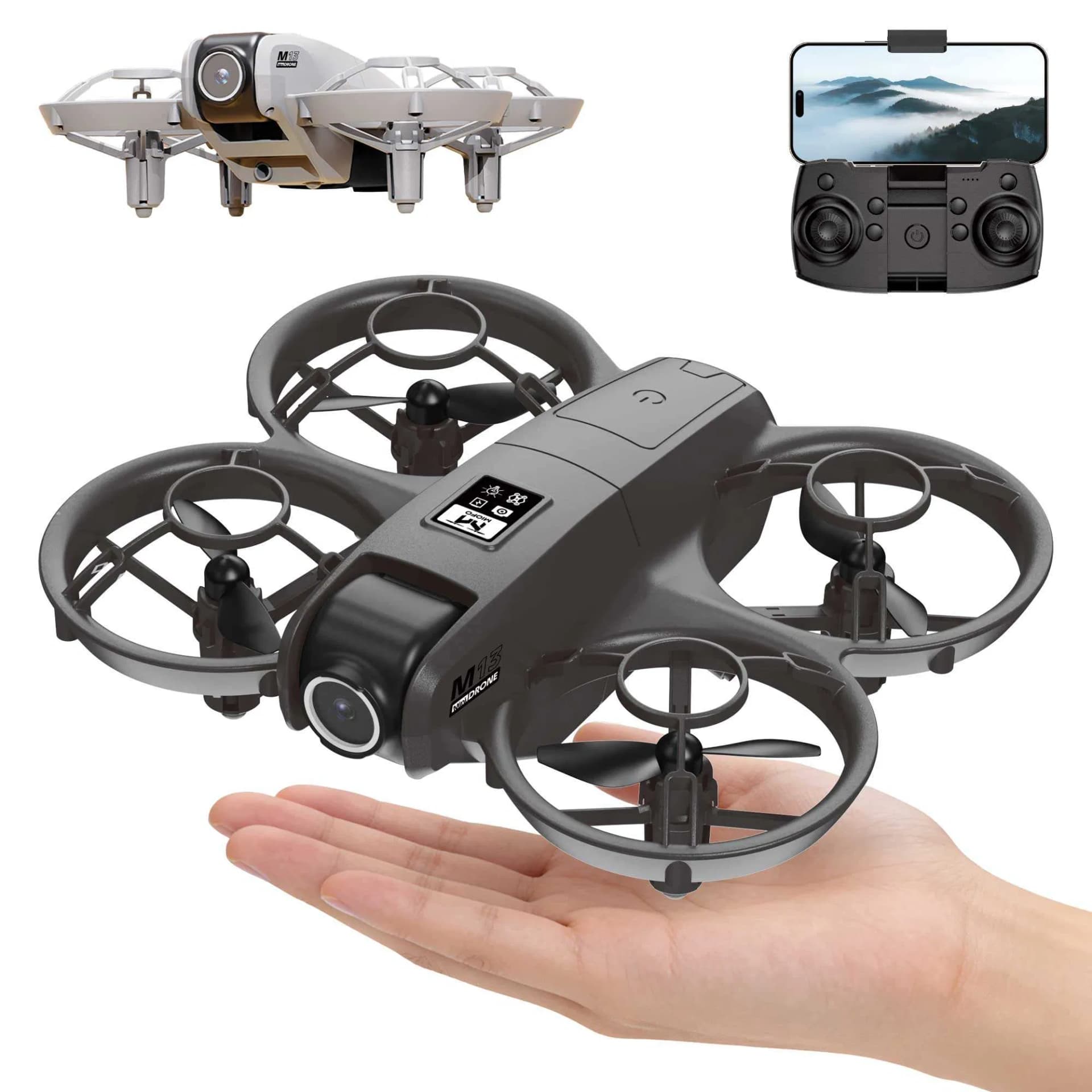 AiJH Beginner Electric Mini Drone Foldable Brushless Motor Indoor-Outdoor Integrated Camera2.4G WiFi Auto Drone