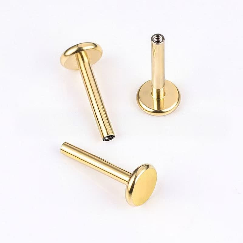 F136 Gold Titanium Body Piercing Jewelry for Septum Helix Tongue Ear