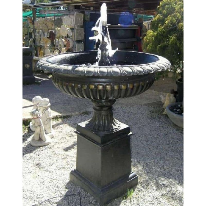 Water Feature Cast Iron Fountain Durable Outdoor Patio Garden Decor