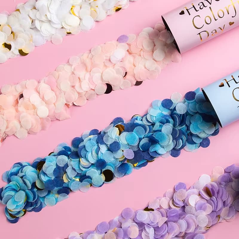 Hot Selling Biodegradable Mini Party Poppers Circle Confetti Cannon Shooters for Wedding
