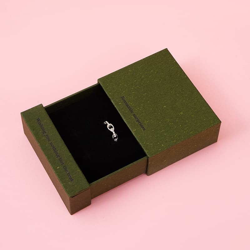 Small Sliding Draw Rigid Paper Pendant Bracelet Jewelry Storage Box
