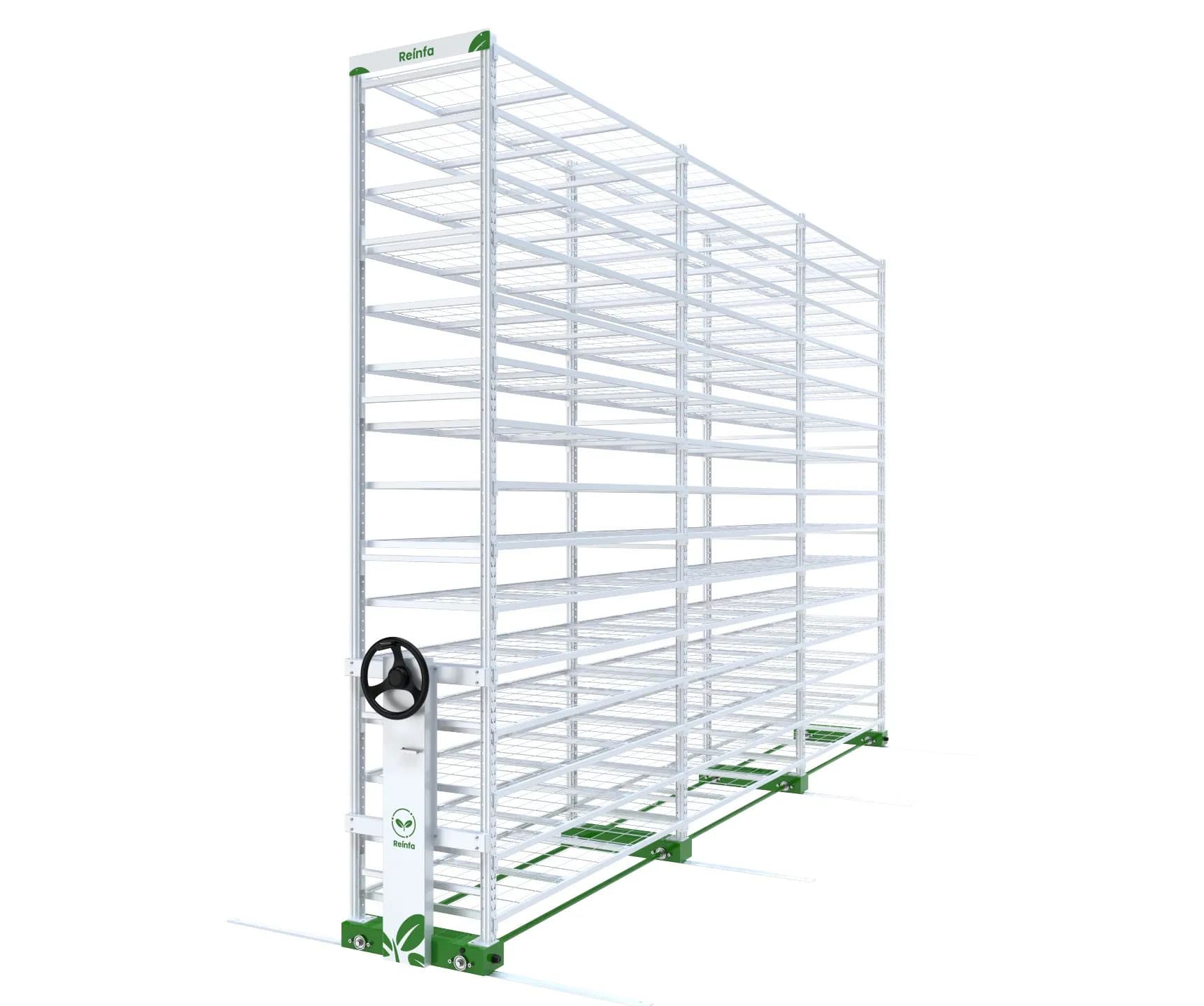 Reinfa Adjustable Multi Layer Movable Microgreens Mobile Racks Vertical Grow Rack System