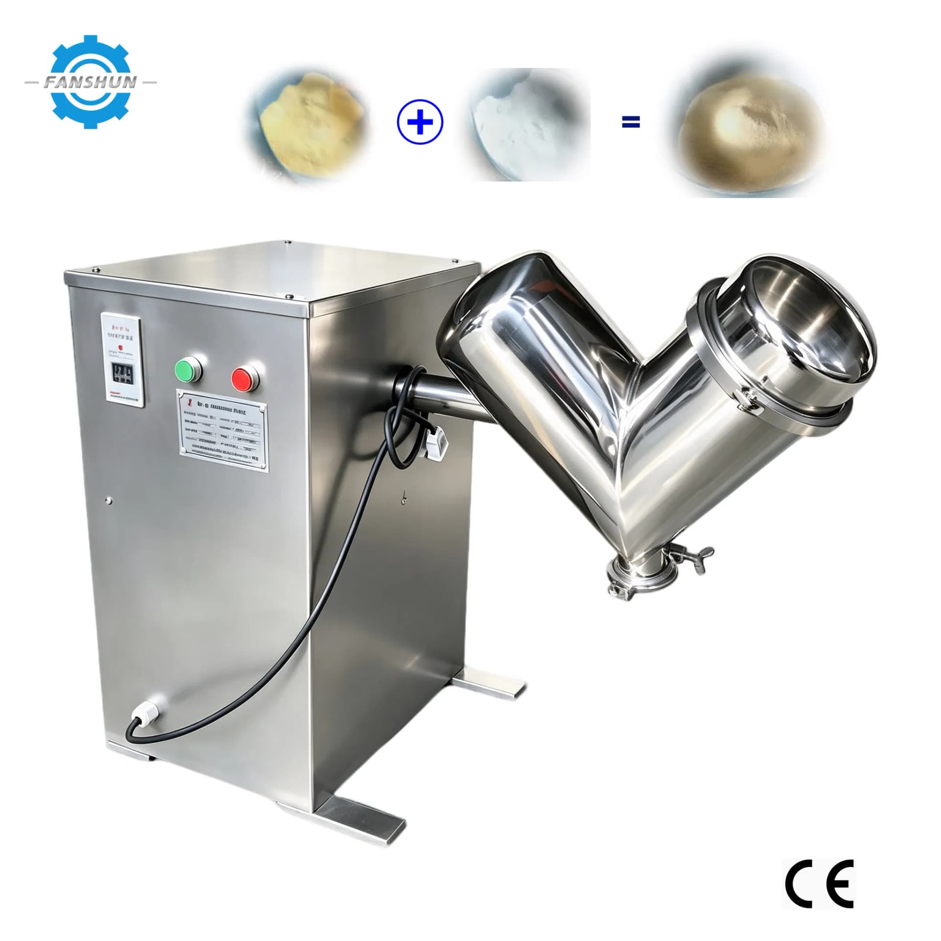Spices Mixing Machine Turmeric Chilli Pepper Ginger Curry Chili Powder V Shape Blender Mixer