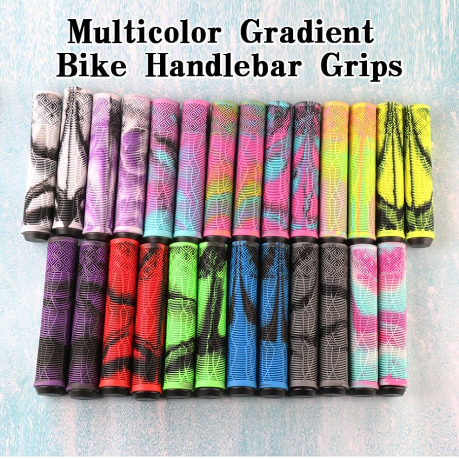 16cm Multicolor Tie-Dye BMX Bike Handlebar Grips, 22.2mm Non-Slip Rubber