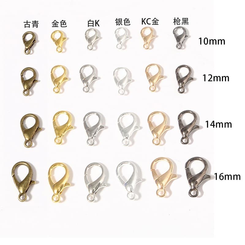DIY Jewelry Accessory Buckle Copper Electroplated 14K Gold Lobster Buckle Spring Clasp Necklace Pendant Clasp