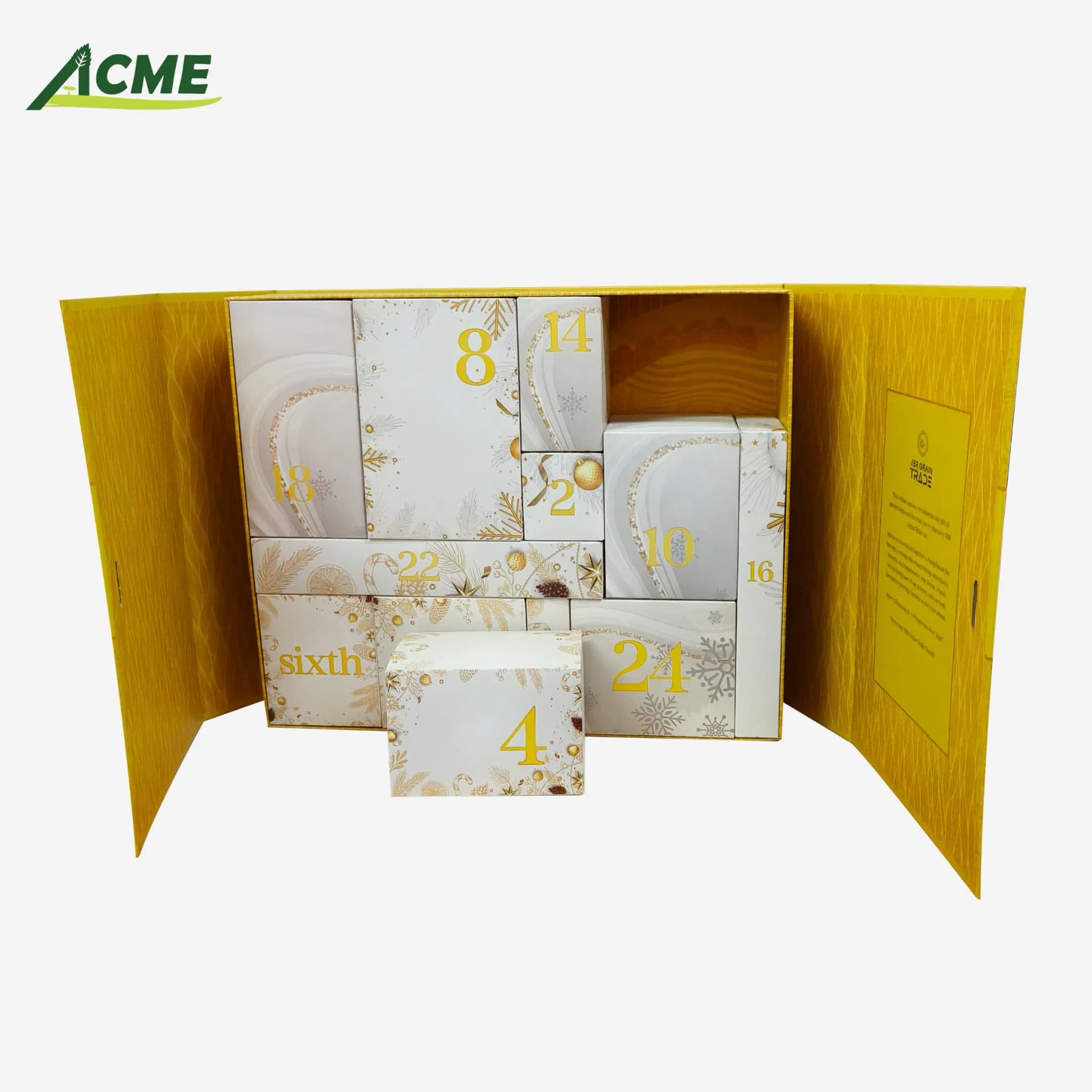 Wholesale Eco-Friendly Handmade Custom Made Glossy Lamination Four-Color Printed Rectangle Rigid Boxes Cosmetic Gift Advent