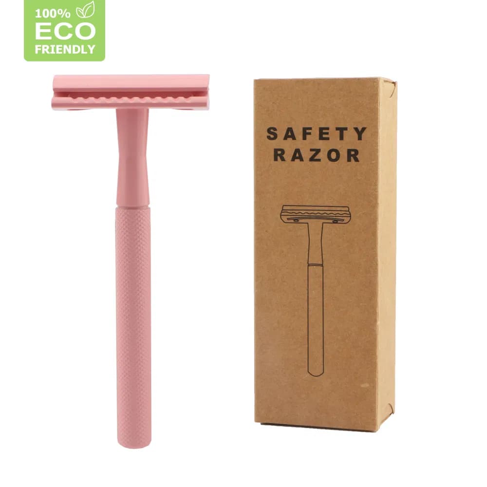 Double Edge Brass Handle Zinc Alloy Classic Shaving Safety Razor Zero Waste