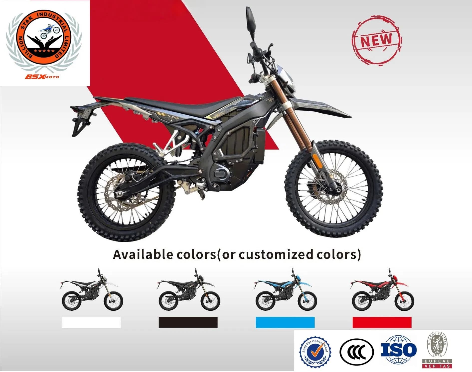 Lithium Battery Electric Motorcycle E-Dirt Bike off Road Powerful 72V Rated Power 21kw 520n. M Rang 160km
