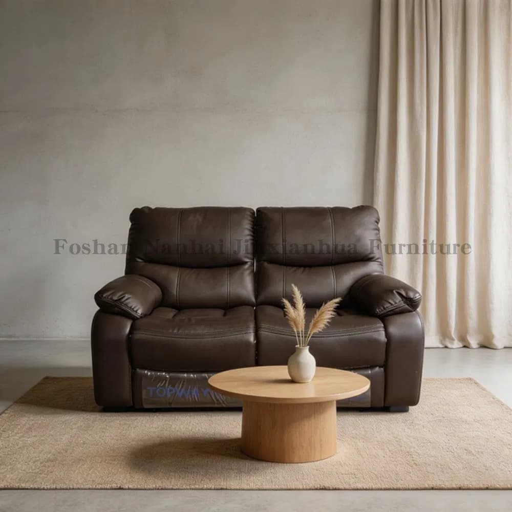 Plywood Manual Lever Foshan Home Furniture Loveseat Recliner 2 Seater Sofa in China