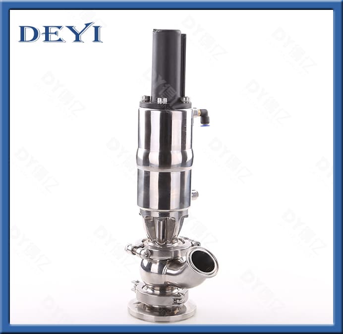Sanitary Pneumatic Elbow Type Clamped Tank Bottom Seat Valve