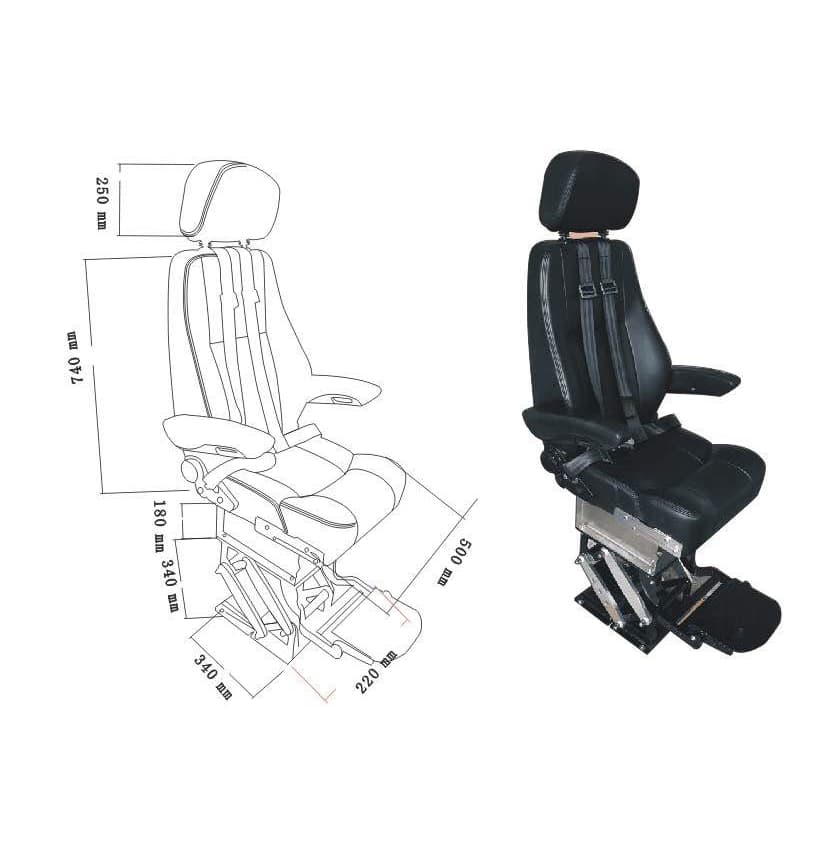 Aqualand Marine Pilot Helm Rib Speed Patrol Shock Mitigation Suspension Boat Marine Seats (sc-1)