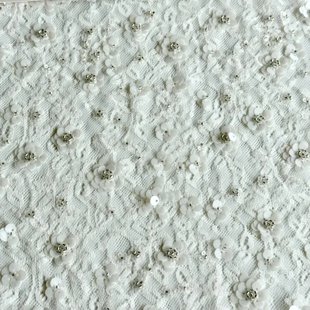 Cotton Lace 3D Bridal Fabric Nigerian Guipure Luxury Customized Lace Fabric