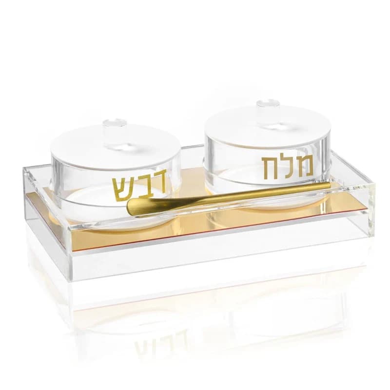 Personalized Acrylic Honey Dish for Rohs Hashanah and Judaica Gifts