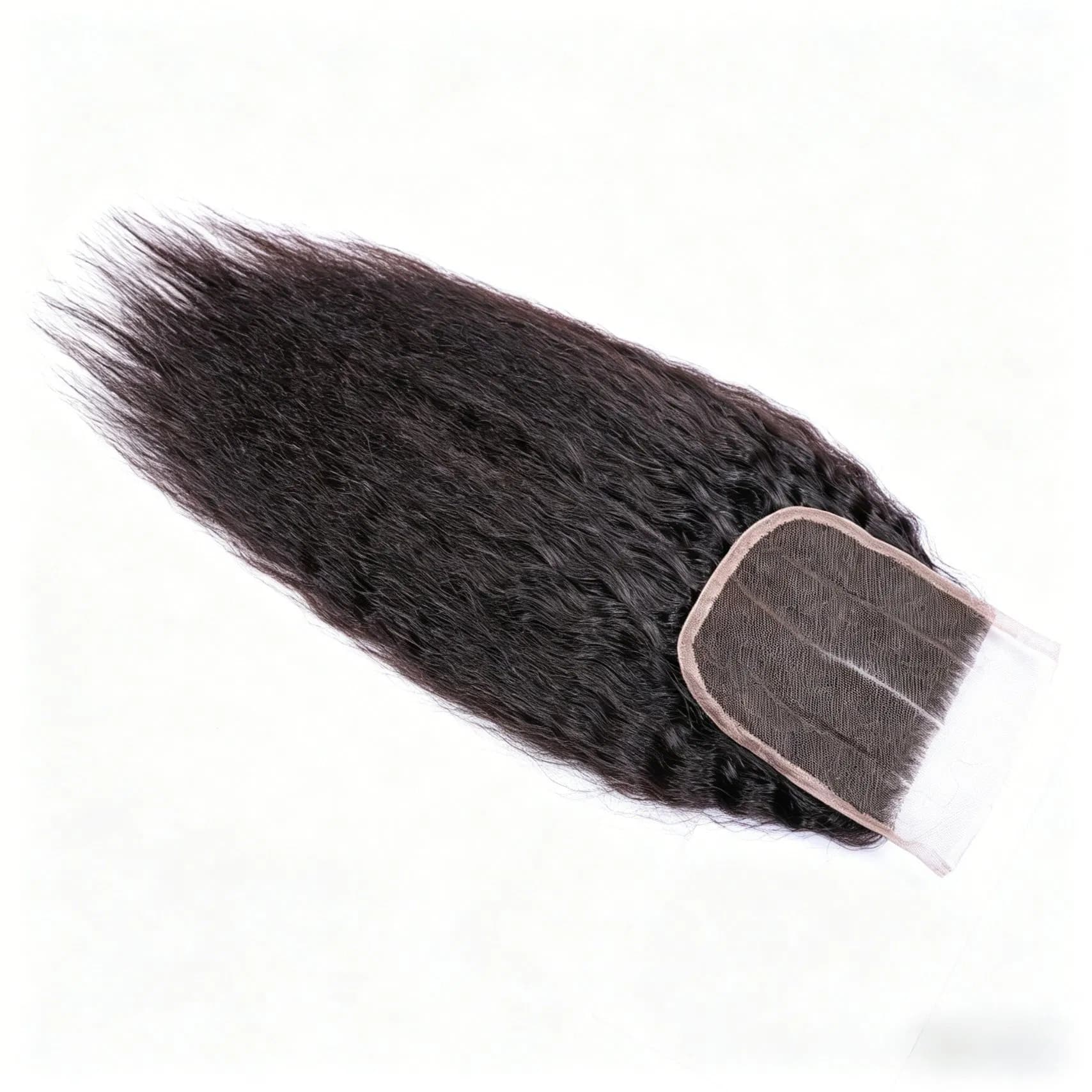 Ultra-Thin Swiss Lace Front Pre-Plucked Natural Hairline Silky Straight Human Hair Closure