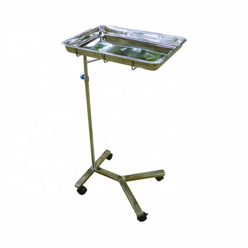 Hospital Furniture Stainless Steel Single-Arm Lift Tray Stand