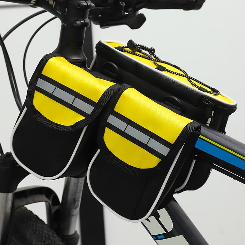 4-in-1 Waterproof Bike Frame Bag with Reflective Strips