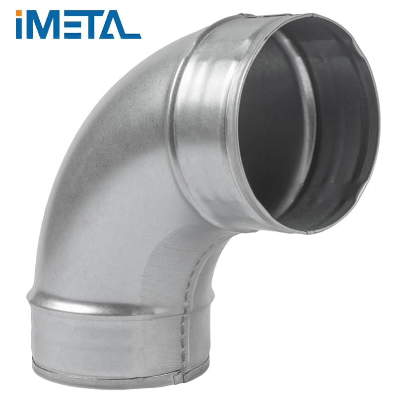 HVAC 90° Degree Duct Male Fit Connector Metal Inlet Outlet Elbow Bend
