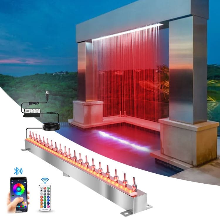 Stainless Steel Custom Indoor Outdoor Waterfall Water Feature Wholesale Water Curtain for Swimming Pool