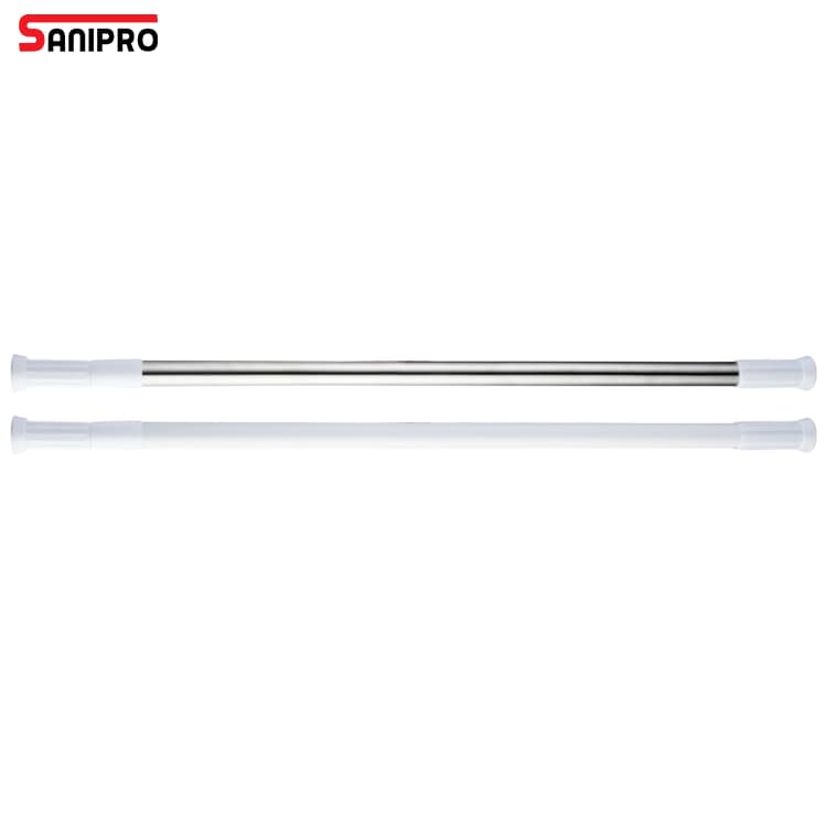 Sanipro High Quality Adjustable Bathroom Telescopic Poles Stainless Steel Extensible Shower Curtain Rods
