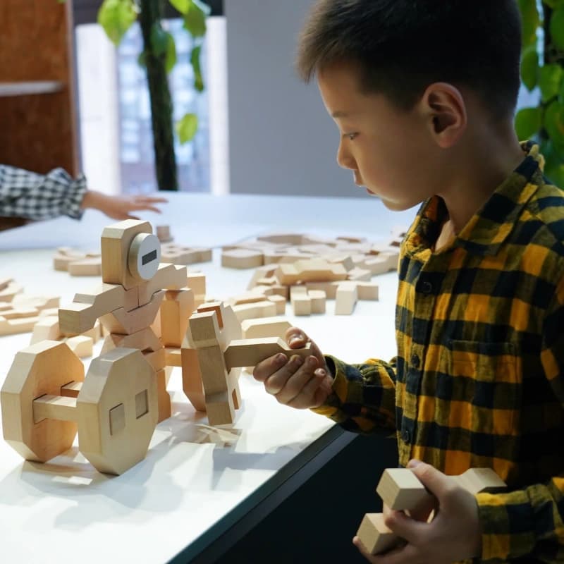 Mortise and Tenon Wooden Building Blocks for Kids with Innovative Preschool Toys Set