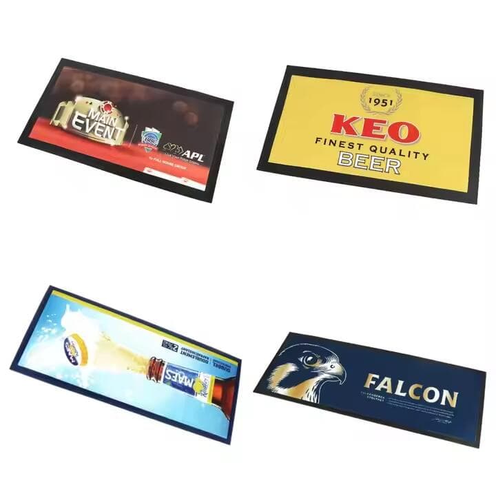 Factory Price Non-Woven Fabric Rubber PVC Bar Mat Kitchen Desk Floor Mats Anti-Slip Nitrile Custom Bar Mats