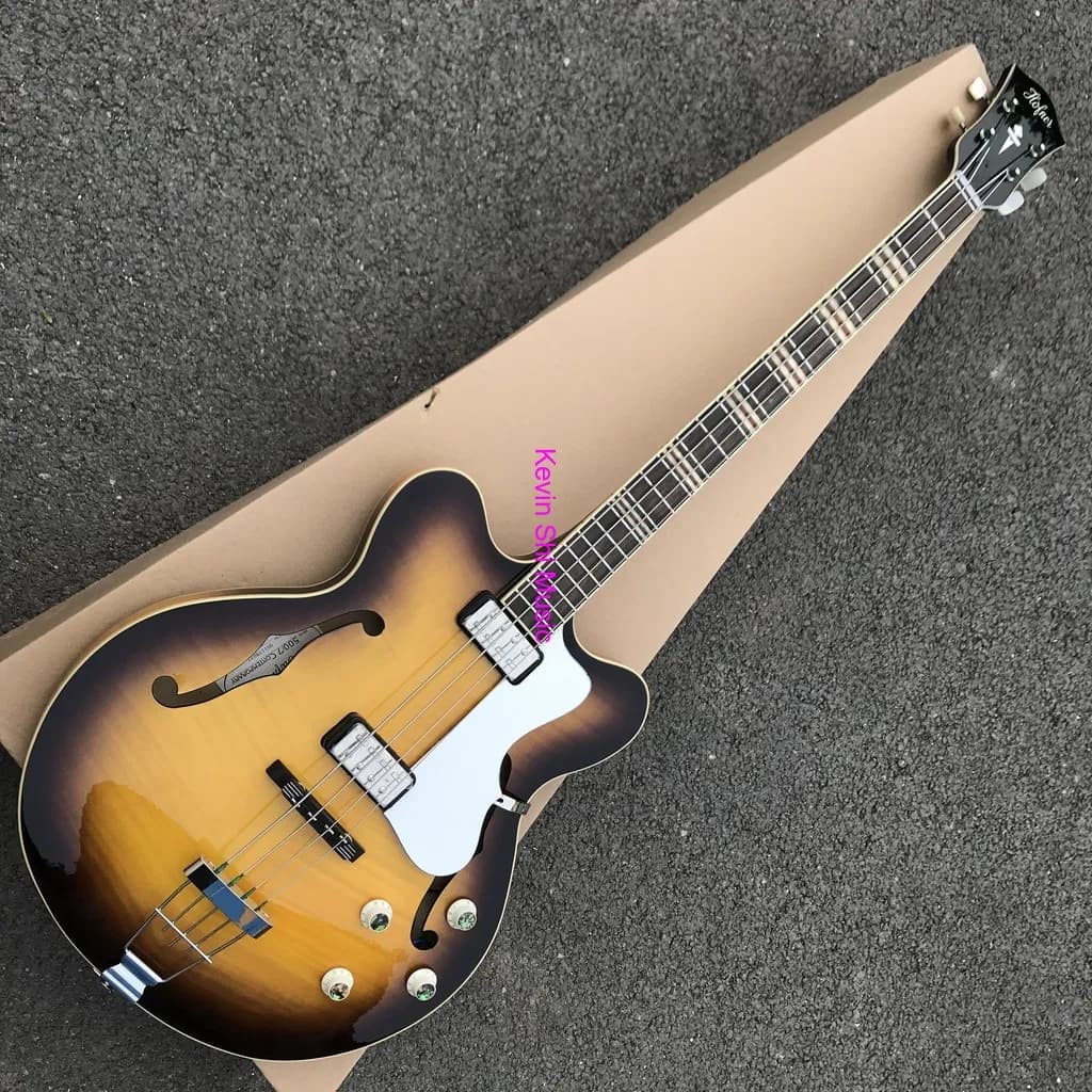 Thin Body Hofner Bass HTC-500/7-Sb Staple-Top Tonabnehmer Germany Imported Hardware Thin Line Hofner HTC 500/7 Electric Bass