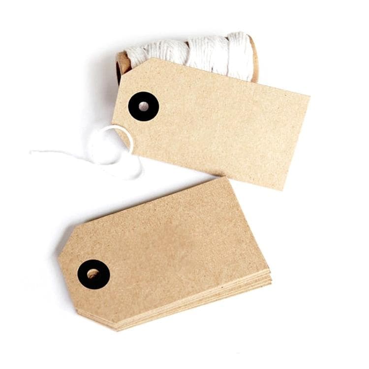 Custom Print Fold Over Swing Tag Cloth Brand Tag Recycled Kraft Paper Apparel Hang Tags
