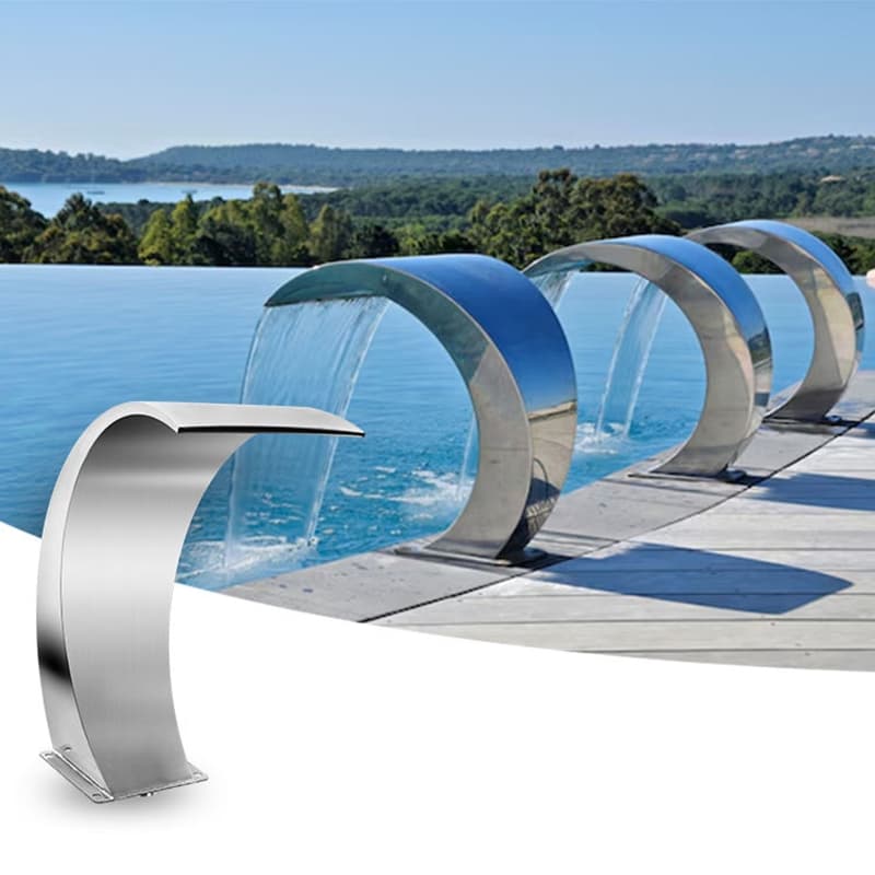 Stainless Steel Indoor Waterfall for SPA Pools and Children's Pools Garden Water Spillway Fountain for Swimming Pool