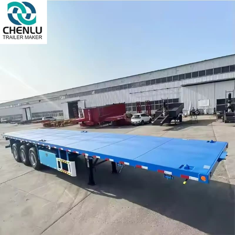 3 Axle Bulk Grain Faltbed Tractor Truck Trailer for Container Transportation