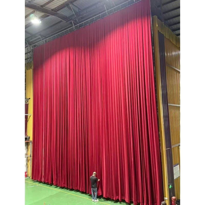 Fire Resistant Auditorium/Theater Red Stage Curtain for Professional Stage Settings