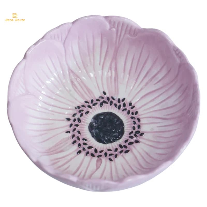 Durable Glazed Ceramic Spring Bowl with Chip Resistant Edge for Daily Use