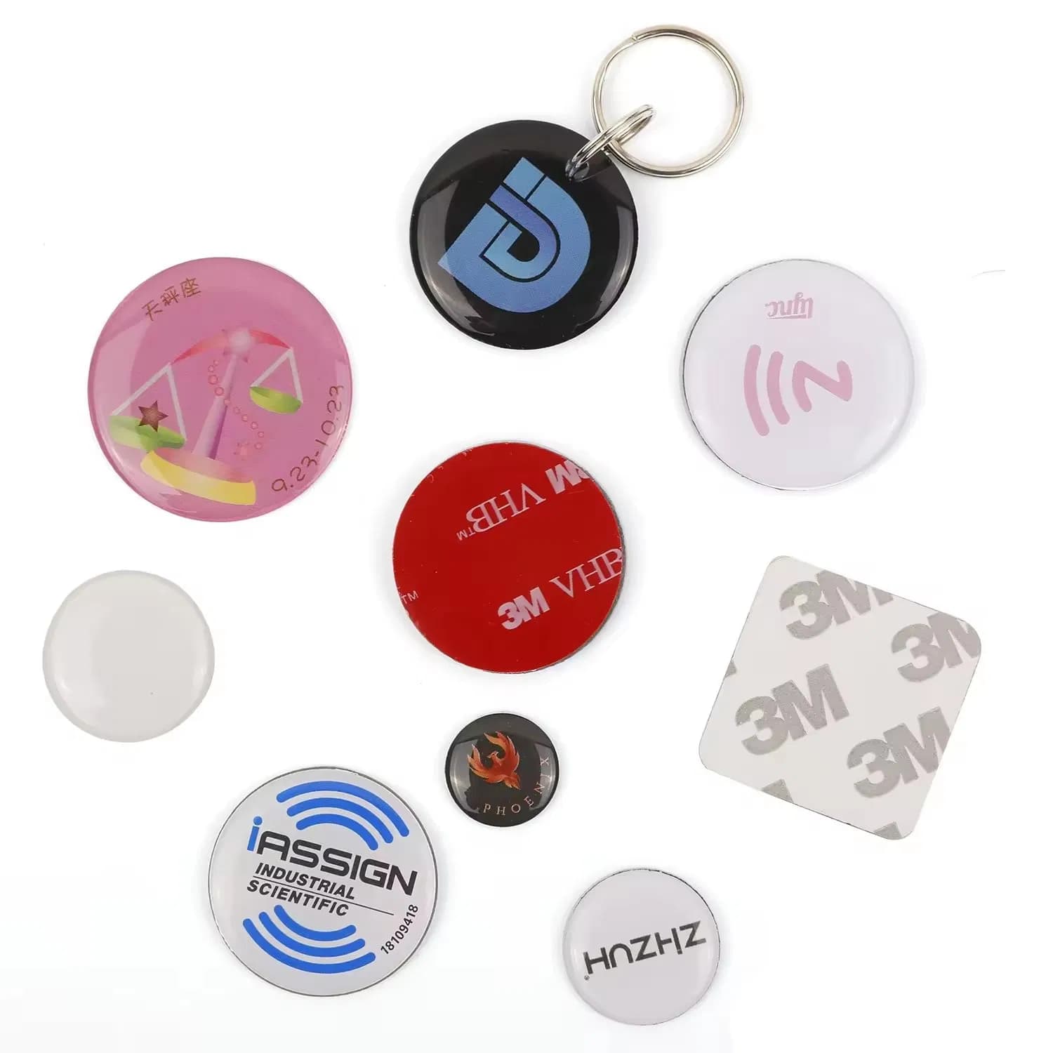 Factory Custom Keychain RFID Tag Digital Access Card 125K 13.56MHz RFID NFC Keychain