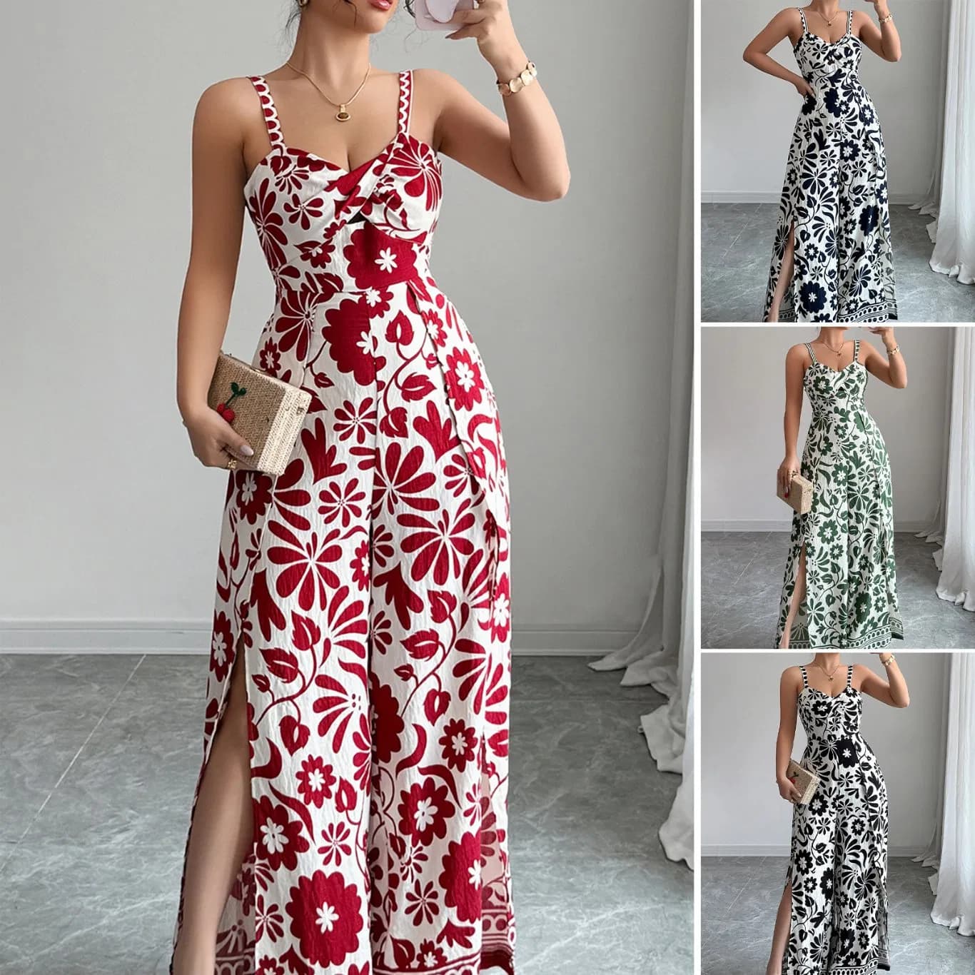 Stylish Spring and Summer Mini Halter Wide-Leg Jumpsuit for Women