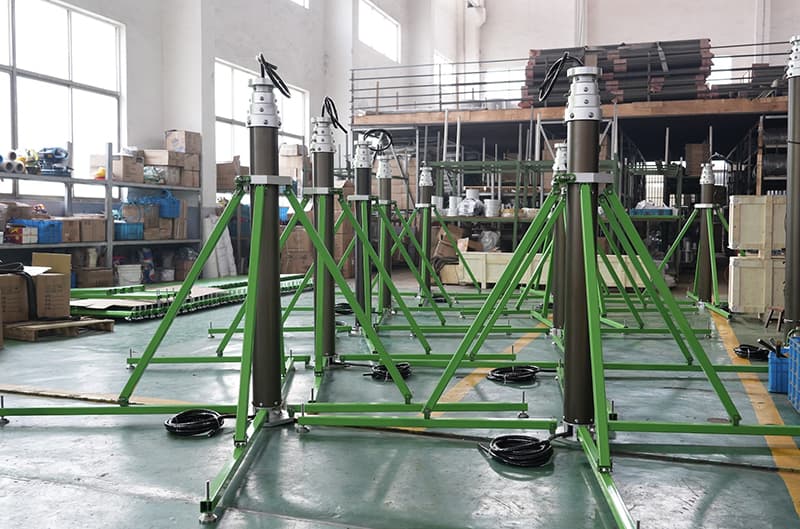 4.5m Pneumatic Telescoping Mast with Inside Wires for Telescopic Lighting Tower