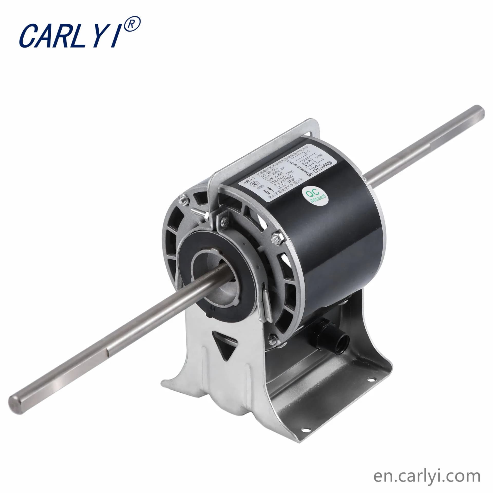 220V 50Hz Double Shaft AC Condensor Fan Coil Motor for Air Conditioning