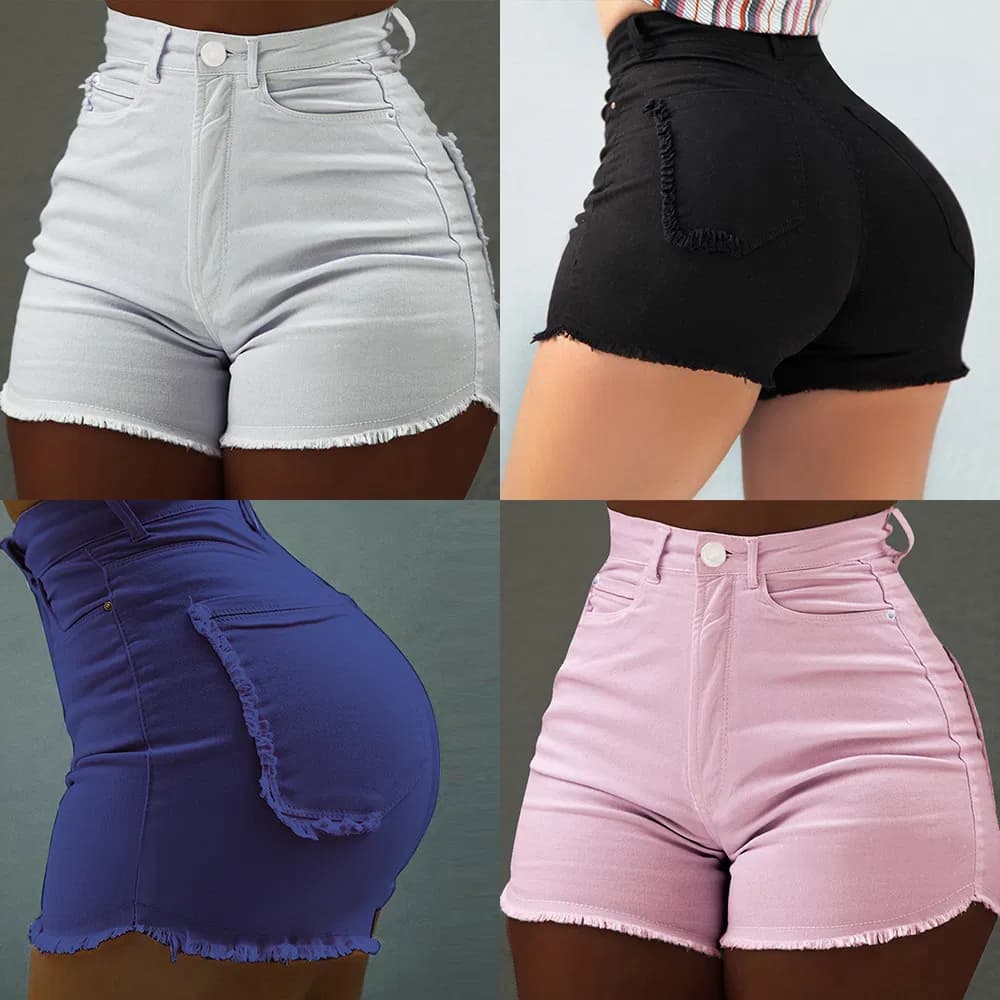 Streetwear Lady Trousers Woman Shorts Pants Skinny Denim Cotton Stretchy Jeans
