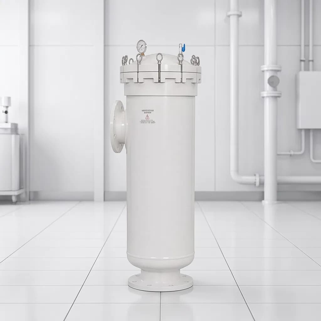 Fiberglass Reinforced Plastic Bag Filter for Chemical Solution Filtration with Corrosion Resistant Housing for Industrial Liquid Treatment Applications