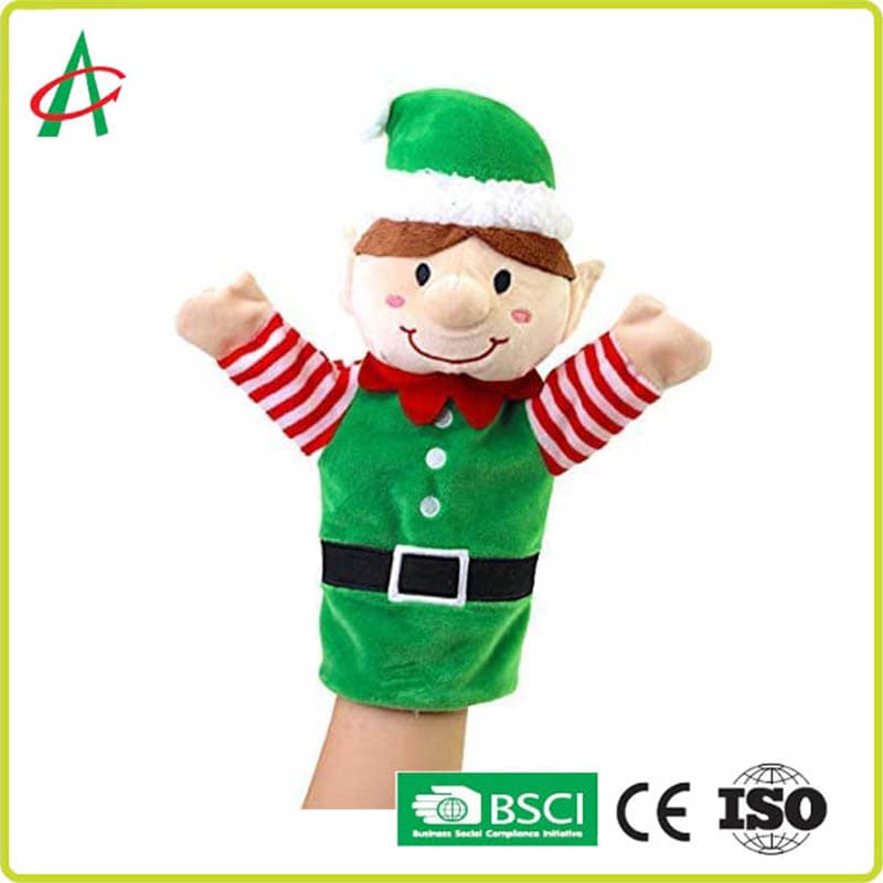 11 Inches Christmas Holiday Gift Plush Puppet Dolls with Hat for Sales