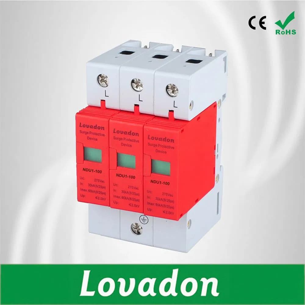 Ndu1-100 Surge Protector Device Power Supply Equipment 3 Poles 10ka-100ka