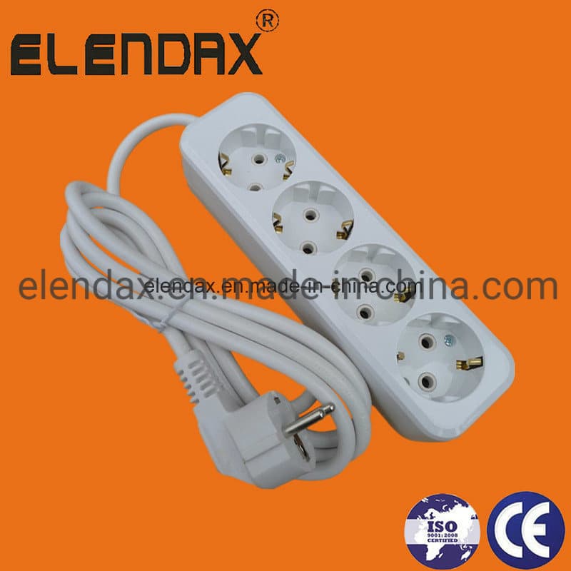 European Style 4 Way Extension Power Strip (E8004E)