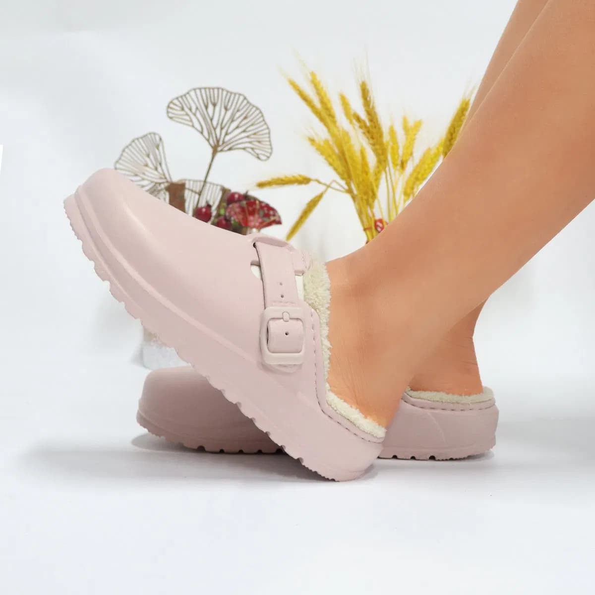 Women's Solid Color Clogs, Casual Plush Garden Clogs Shoes