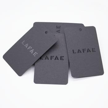 Personal Fast and High Quality Custom Luxury Recyclable Hangtag Embossed UV Tags Black Paper Hangtag Swing Label for Clothing