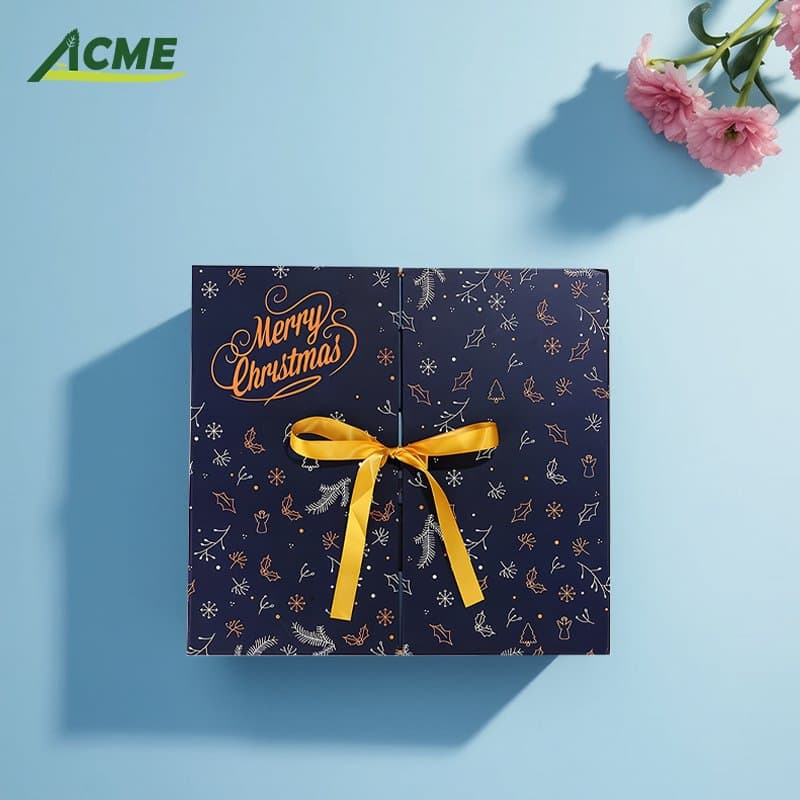 Acme Navy & Gold Double-Door 24-Day Christmas Advent Calendar Gift Box