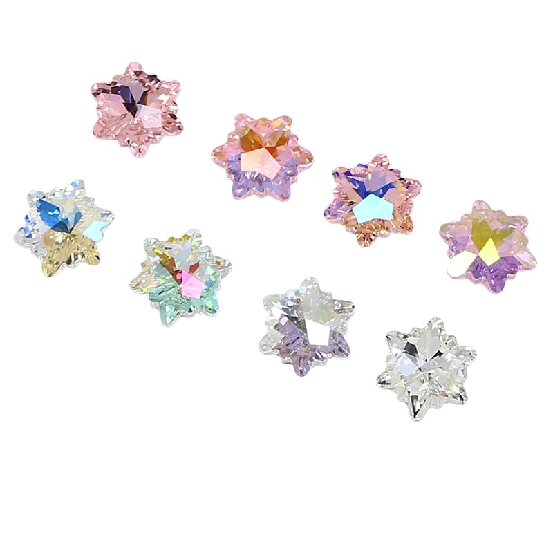 Wholesale 12mm Rhinestones Snowflake Flower for Garment Jewelry Bags DIY Accessories